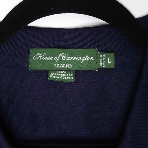 House‎ of Carrington Mens Polo Large Blue Pima Cotton Four Seasons Las Colinas - Picture 3 of 8